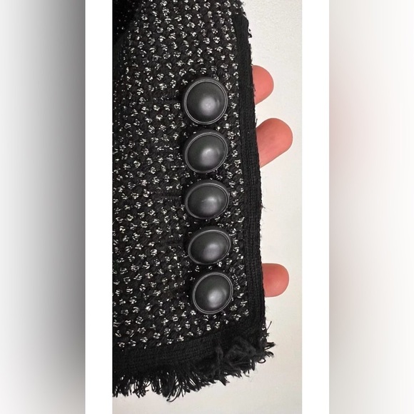 Veronica Beard Frisco Tweed Dickey Blazer Jacket Black Metallic Women Size 0 - Picture 7 of 10